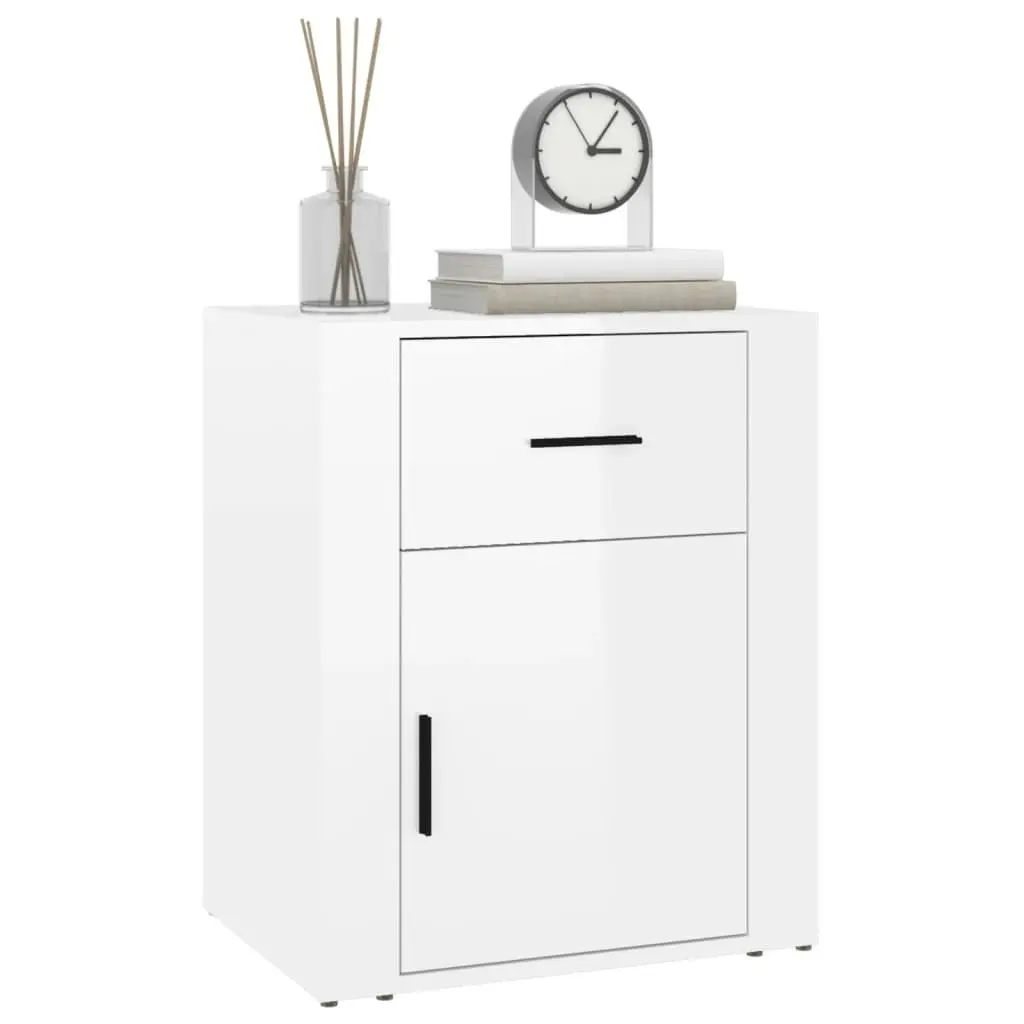 Bedside Cabinet High Gloss White 50x36x60 cm Engineered Wood 816722