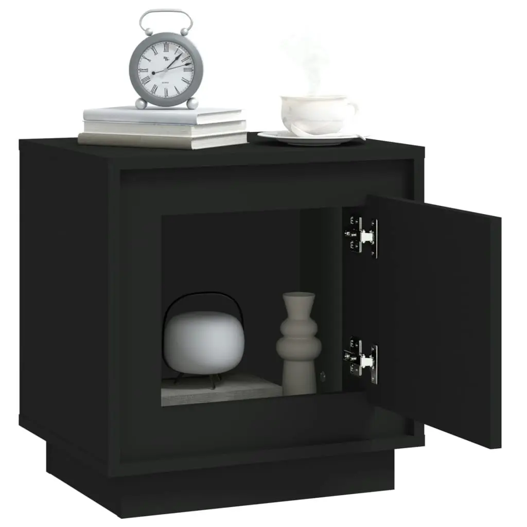 Bedside Cabinet Black 44x35x45 cm Engineered Wood 819838