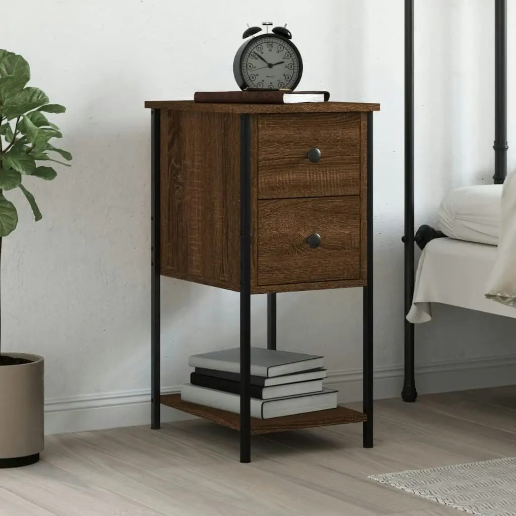 Bedside Cabinet Brown Oak 32x42x70 cm Engineered Wood 826101