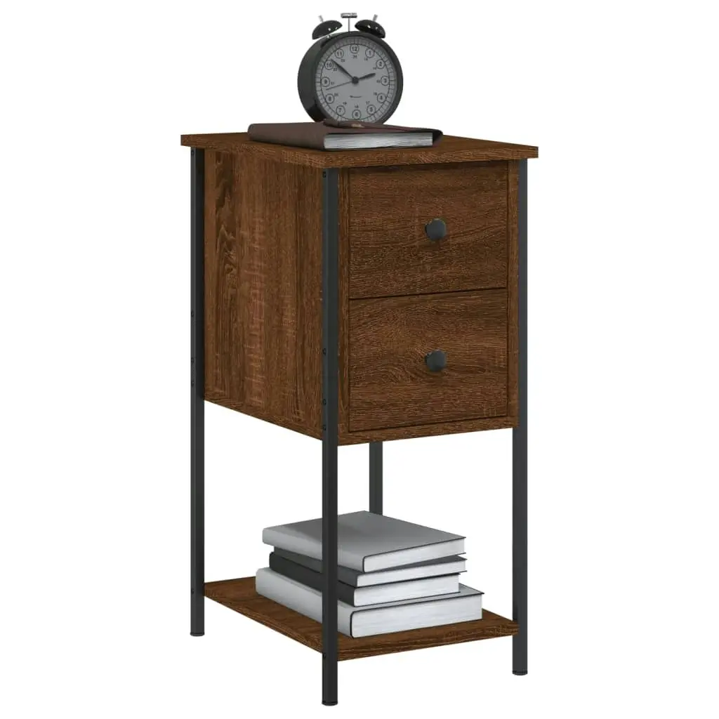 Bedside Cabinet Brown Oak 32x42x70 cm Engineered Wood 826101