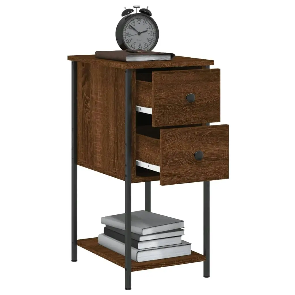 Bedside Cabinet Brown Oak 32x42x70 cm Engineered Wood 826101