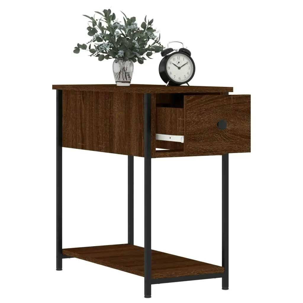 Bedside Cabinet Brown Oak 30x60x60 cm Engineered Wood 826061