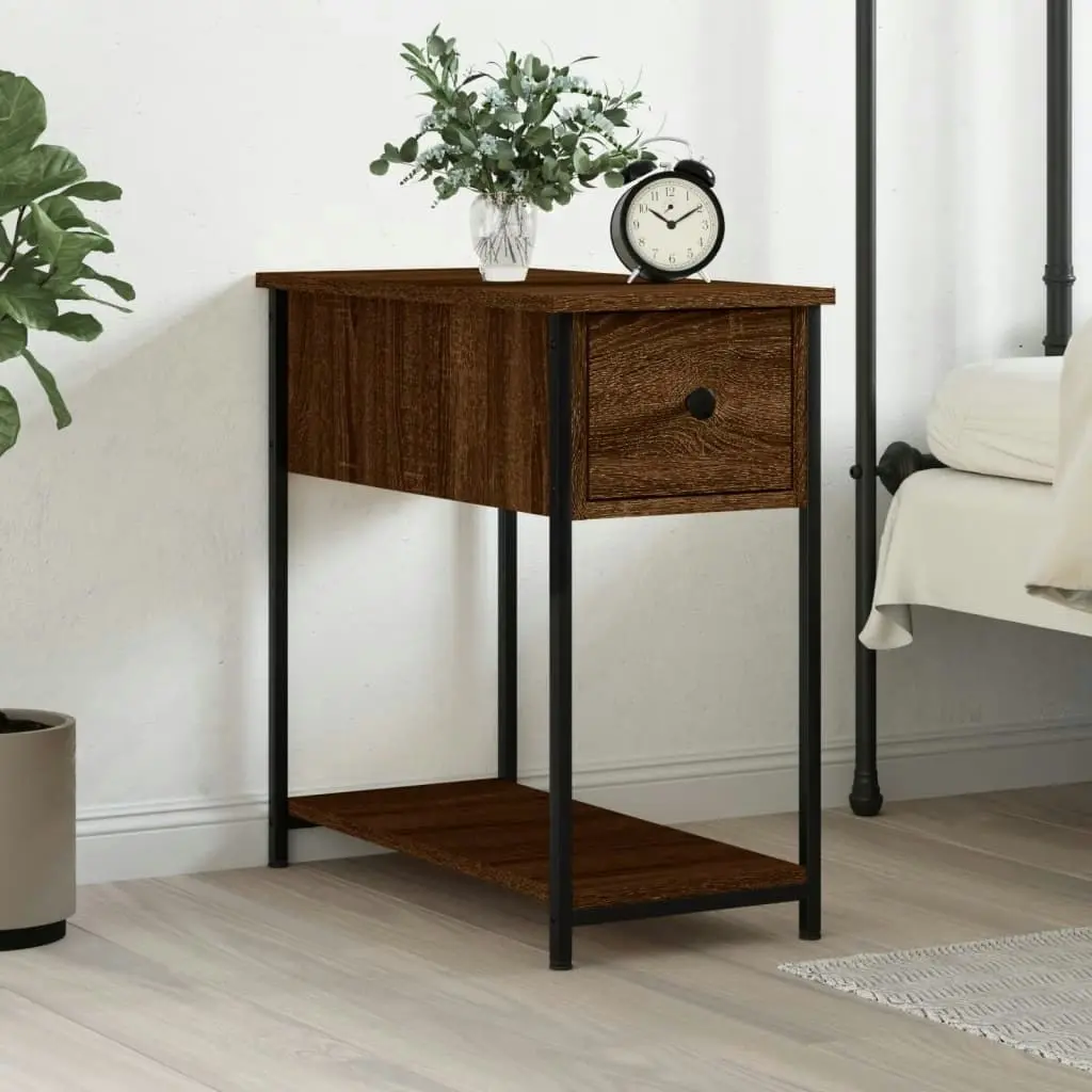 Bedside Cabinet Brown Oak 30x60x60 cm Engineered Wood 826061