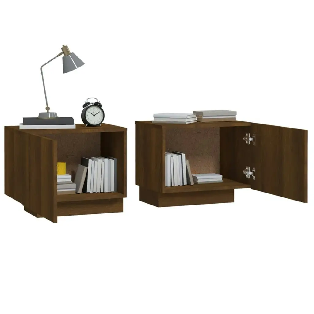 Bedside Cabinet Brown Oak 100x35x40 cm Engineered Wood 3152834