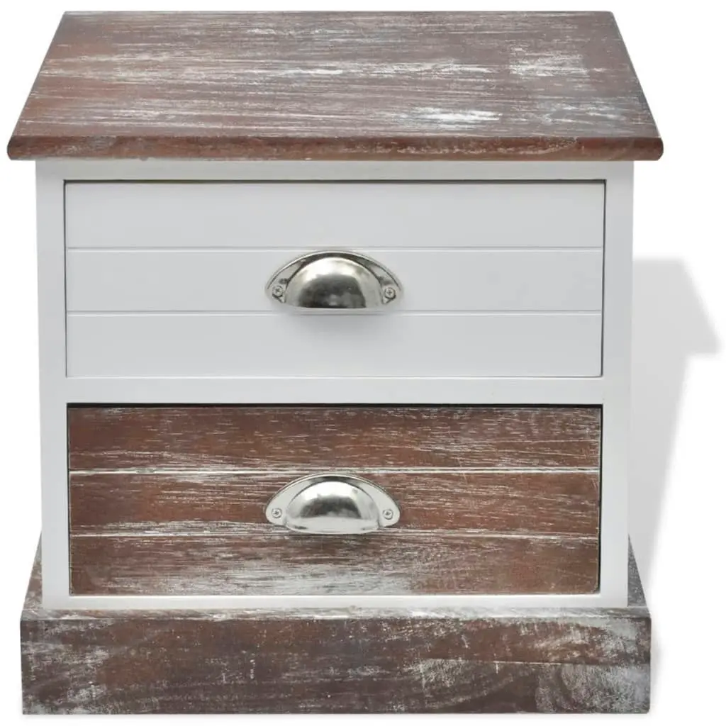 Bedside Cabinet Brown and White 242884