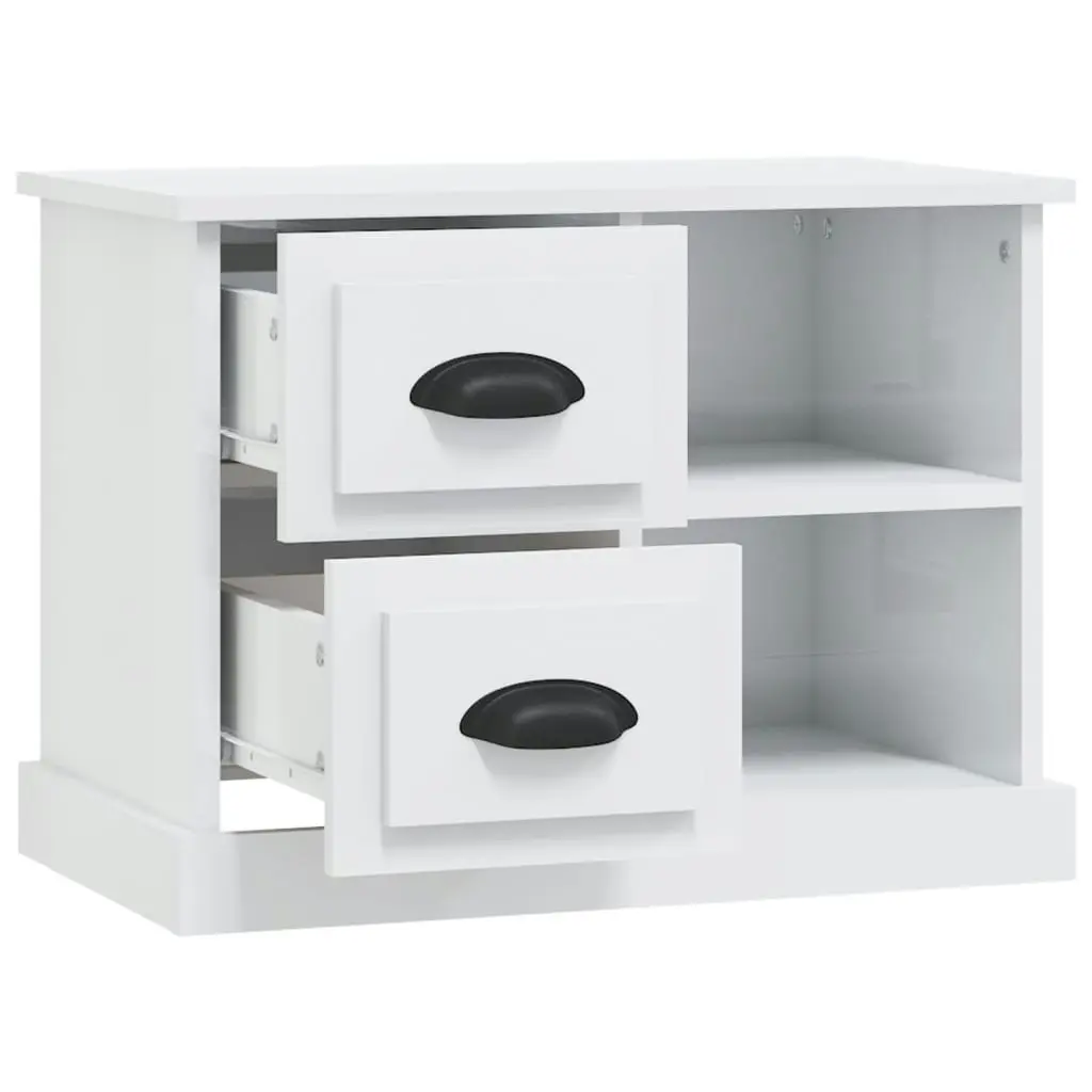 Bedside Cabinet High Gloss White 60x35.5x45 cm 816370