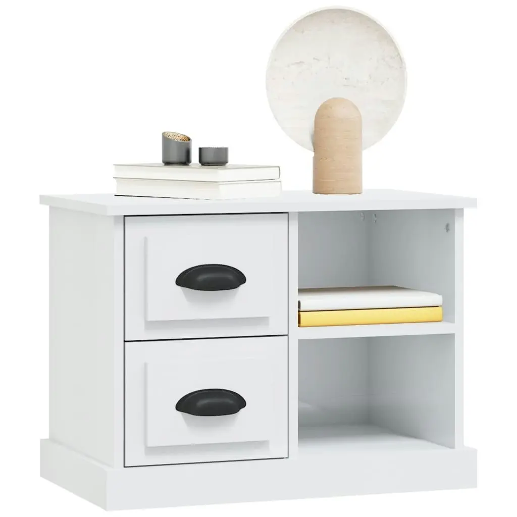 Bedside Cabinet High Gloss White 60x35.5x45 cm 816370