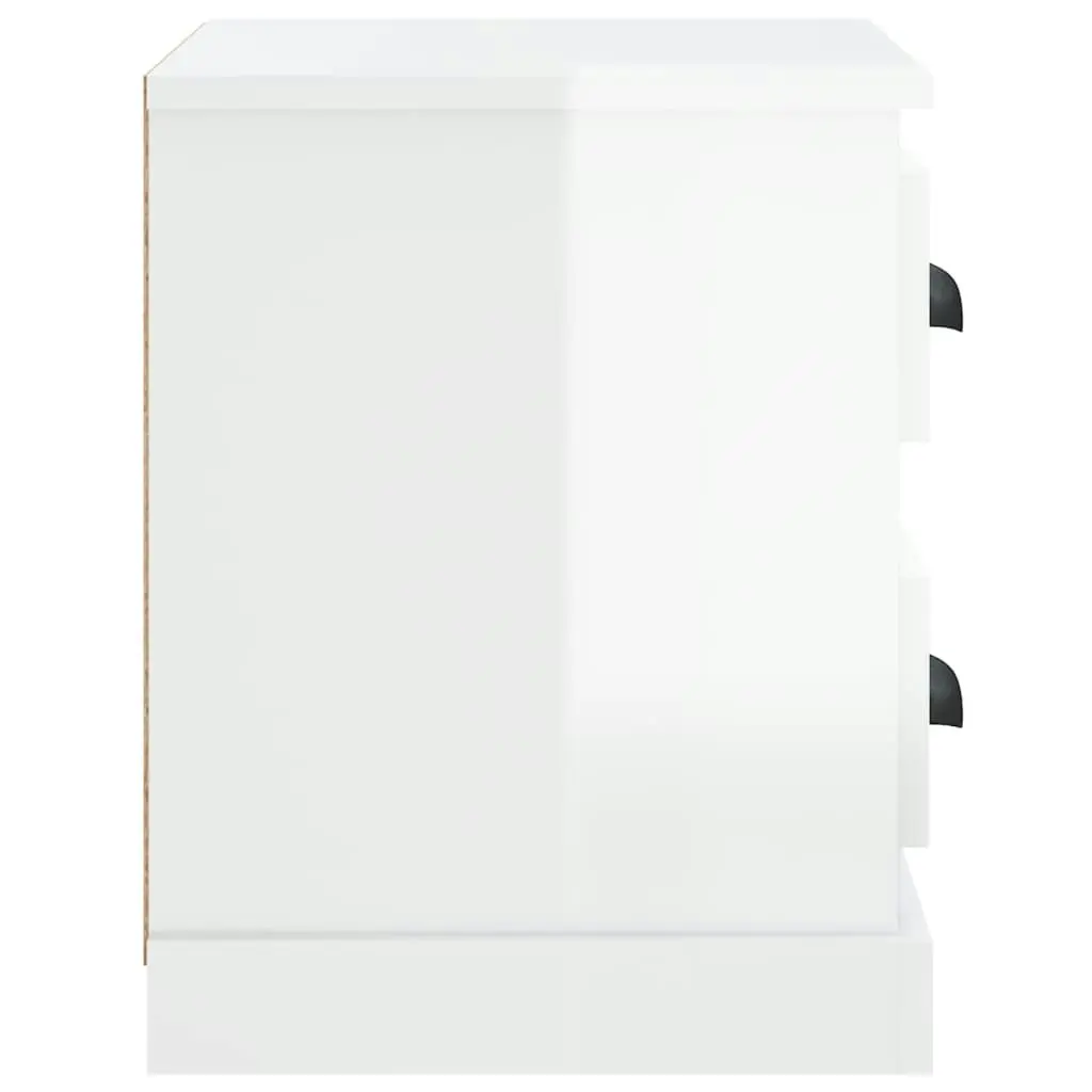 Bedside Cabinet High Gloss White 60x35.5x45 cm 816370