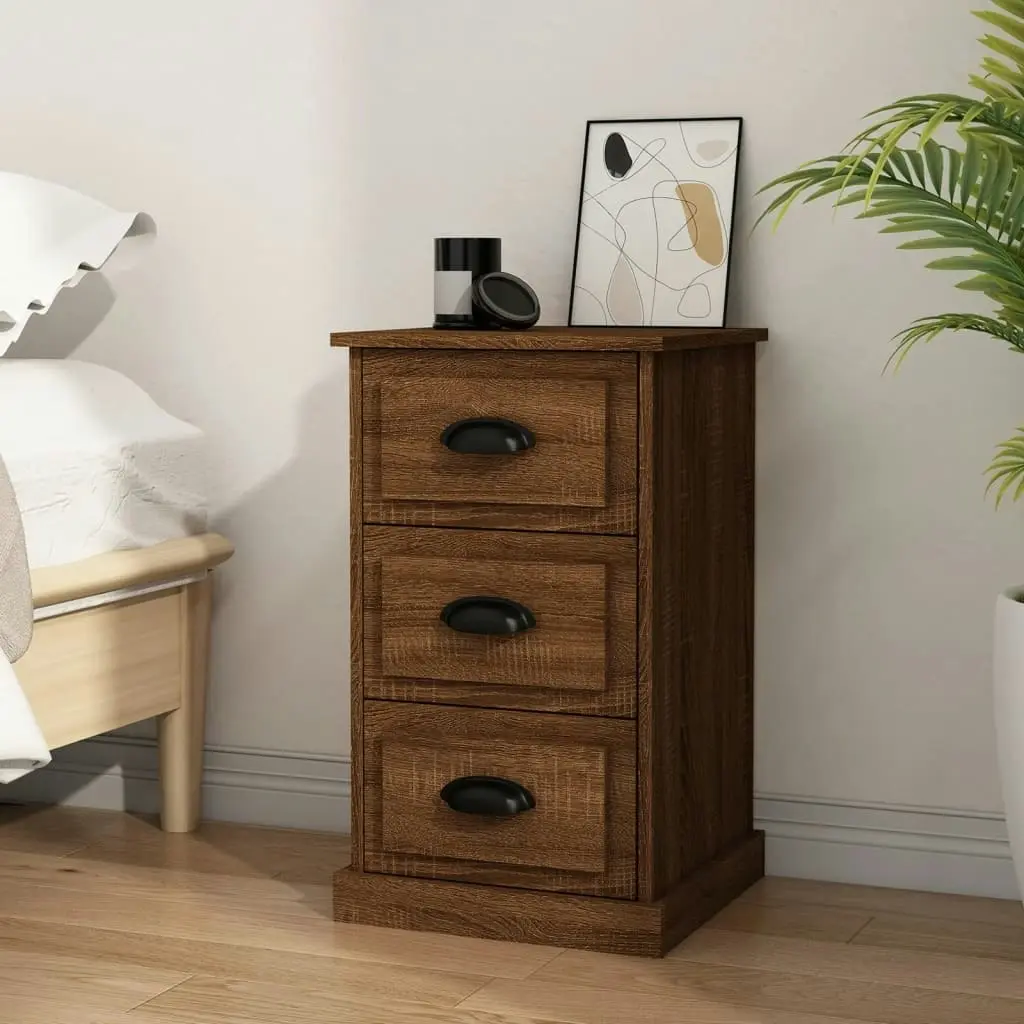 Bedside Cabinet Brown Oak 39x39x67 cm Engineered Wood 816167