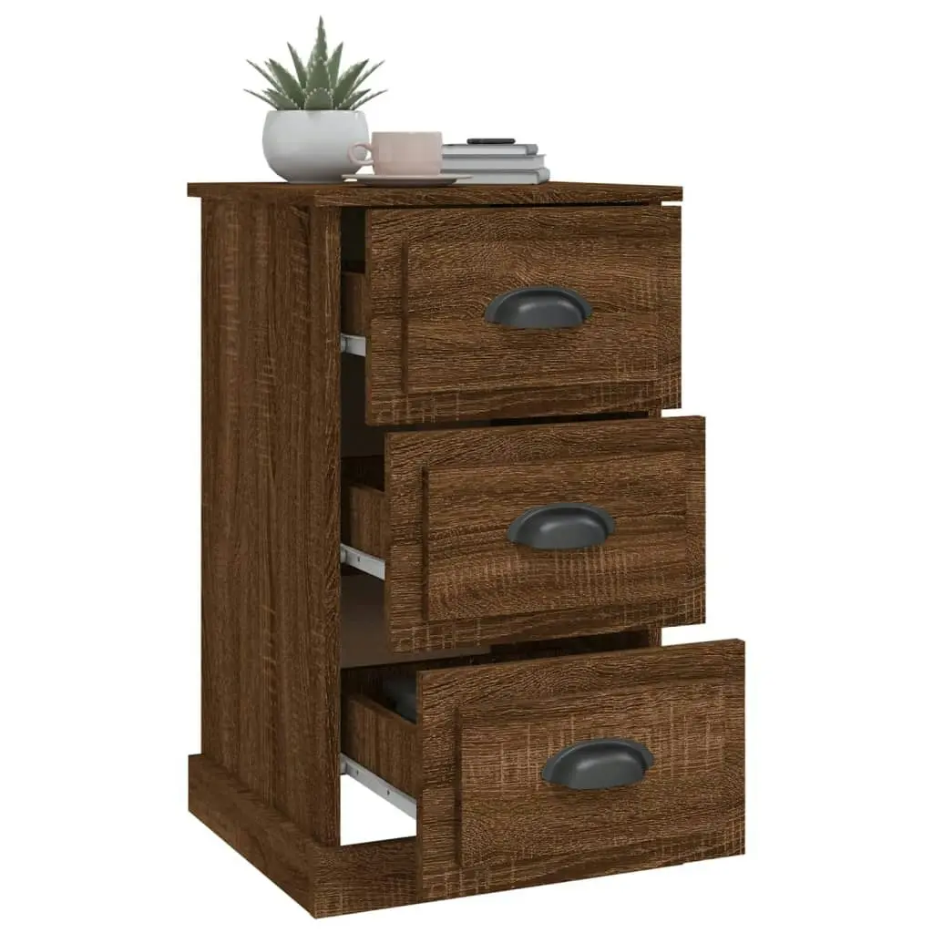 Bedside Cabinet Brown Oak 39x39x67 cm Engineered Wood 816167