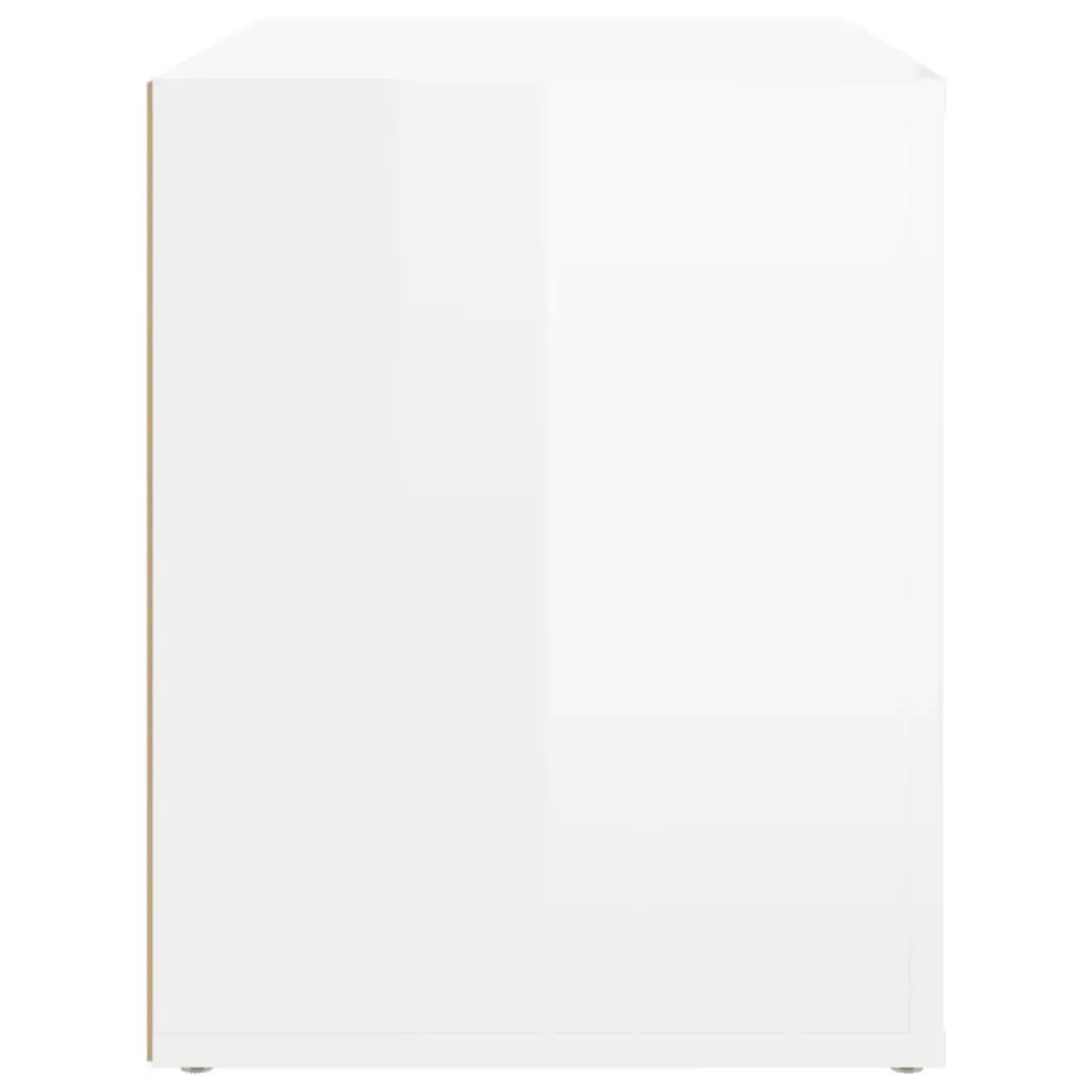 Bedside Cabinet High Gloss White 60x36x45 cm Engineered Wood 816738