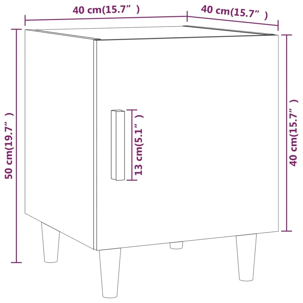 Bedside Cabinet High Gloss White Engineered Wood 812054