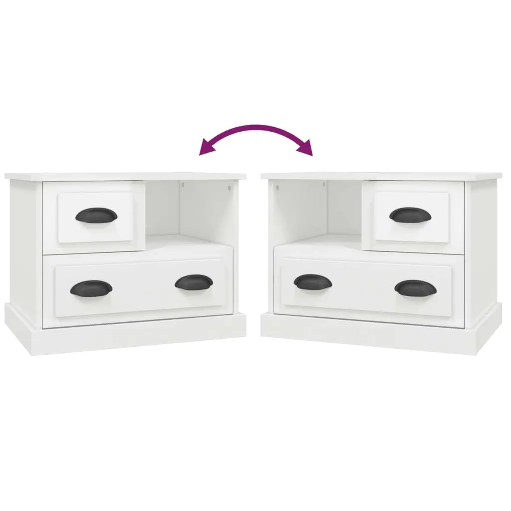 Bedside Cabinet High Gloss White 60x39x45 cm 816362