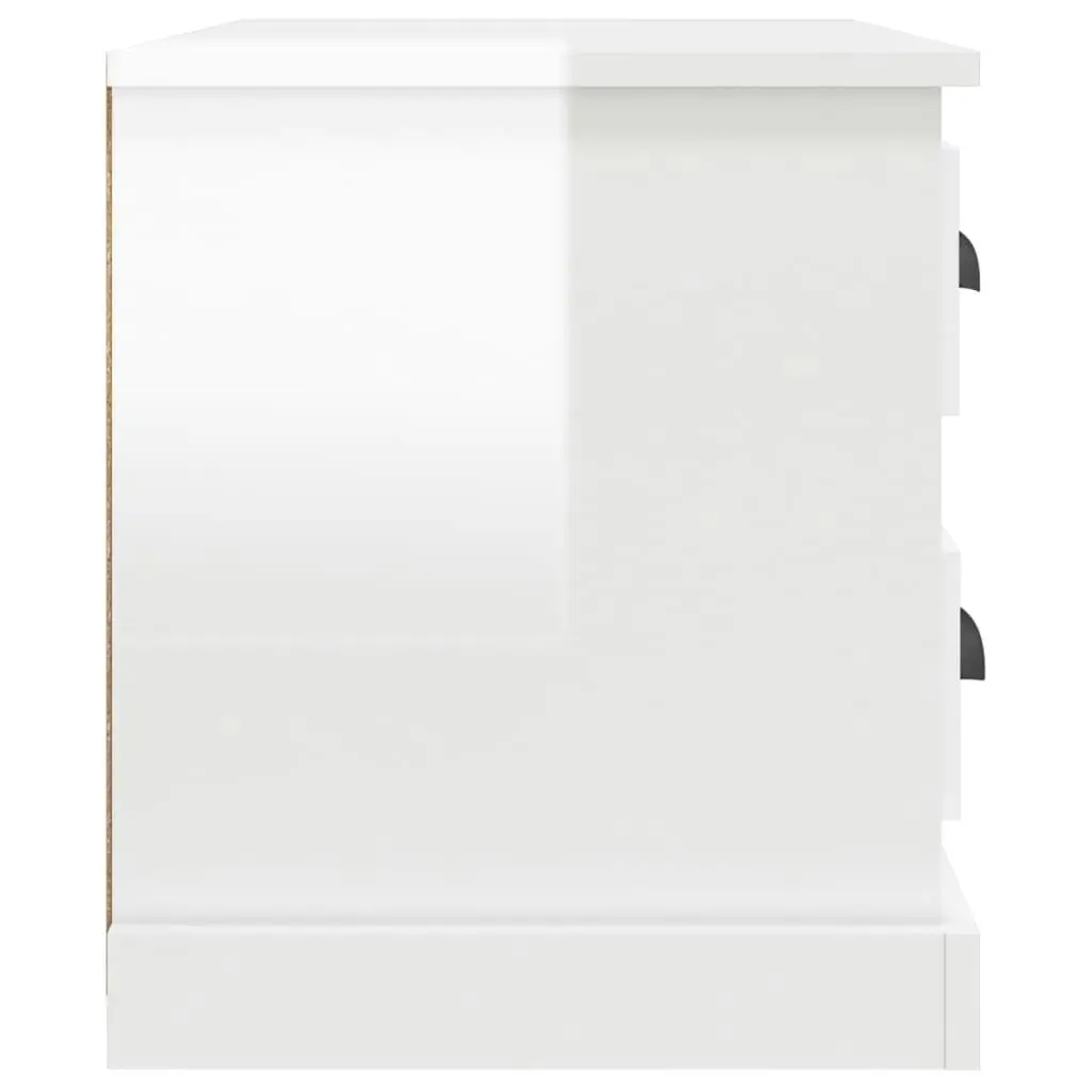 Bedside Cabinet High Gloss White 60x39x45 cm 816362