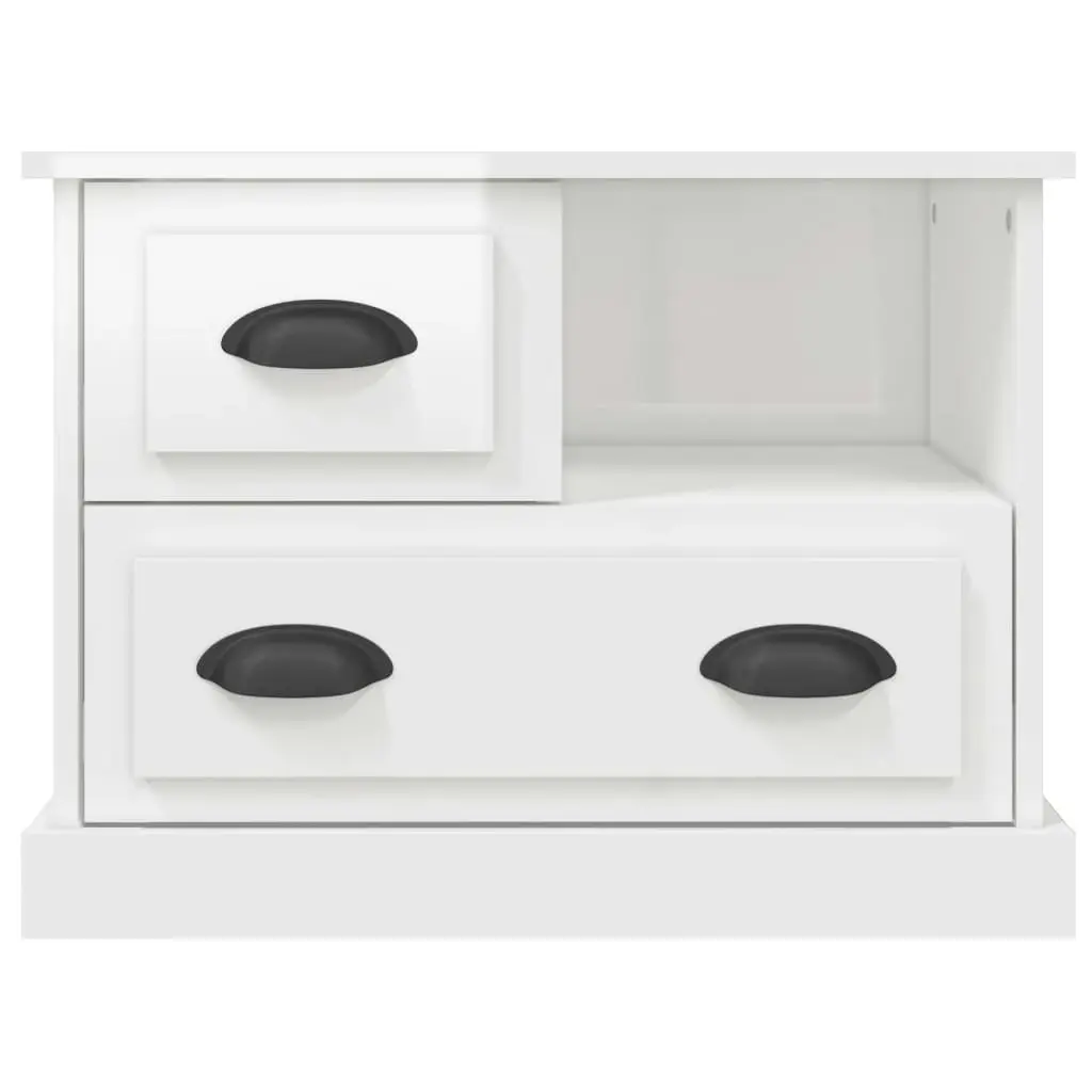 Bedside Cabinet High Gloss White 60x39x45 cm 816362