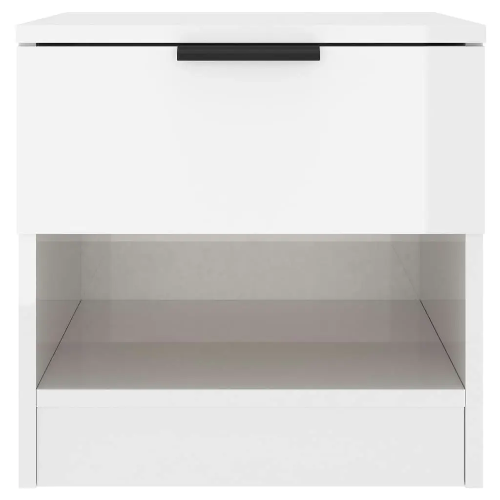 Bedside Cabinet High Gloss White Engineered Wood 811262