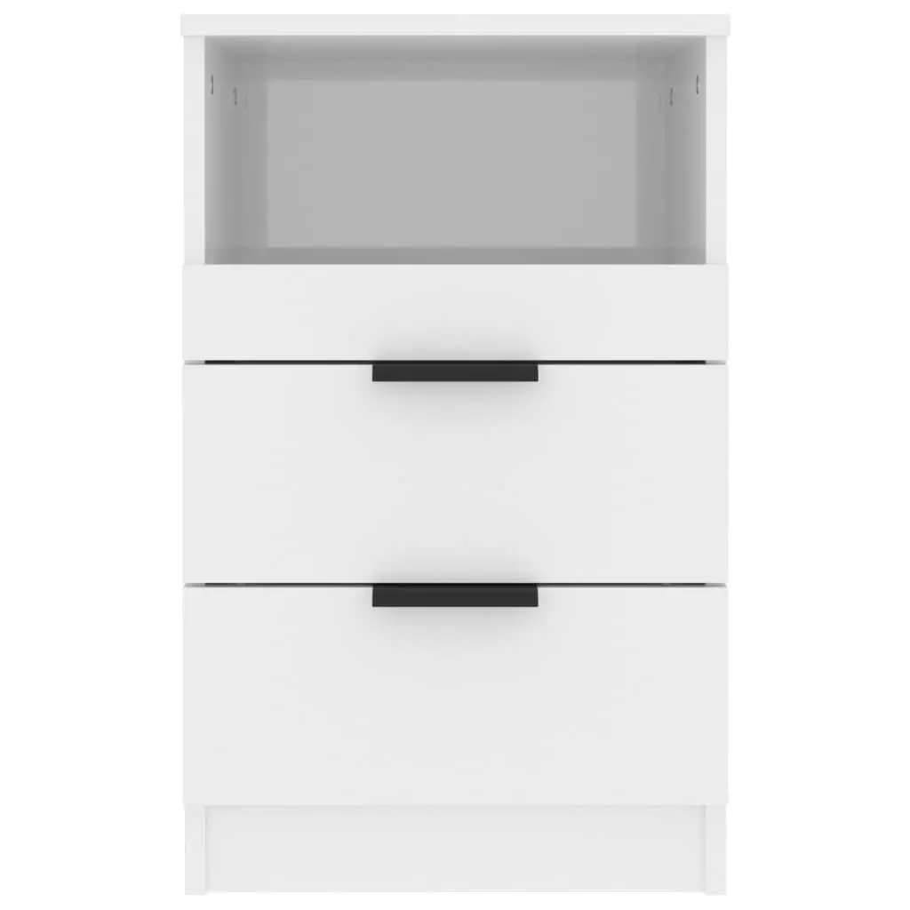 Bedside Cabinet High Gloss White Engineered Wood 811244