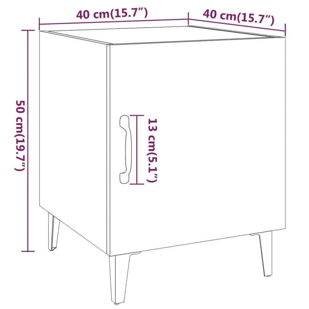 Bedside Cabinet High Gloss White Engineered Wood 812072