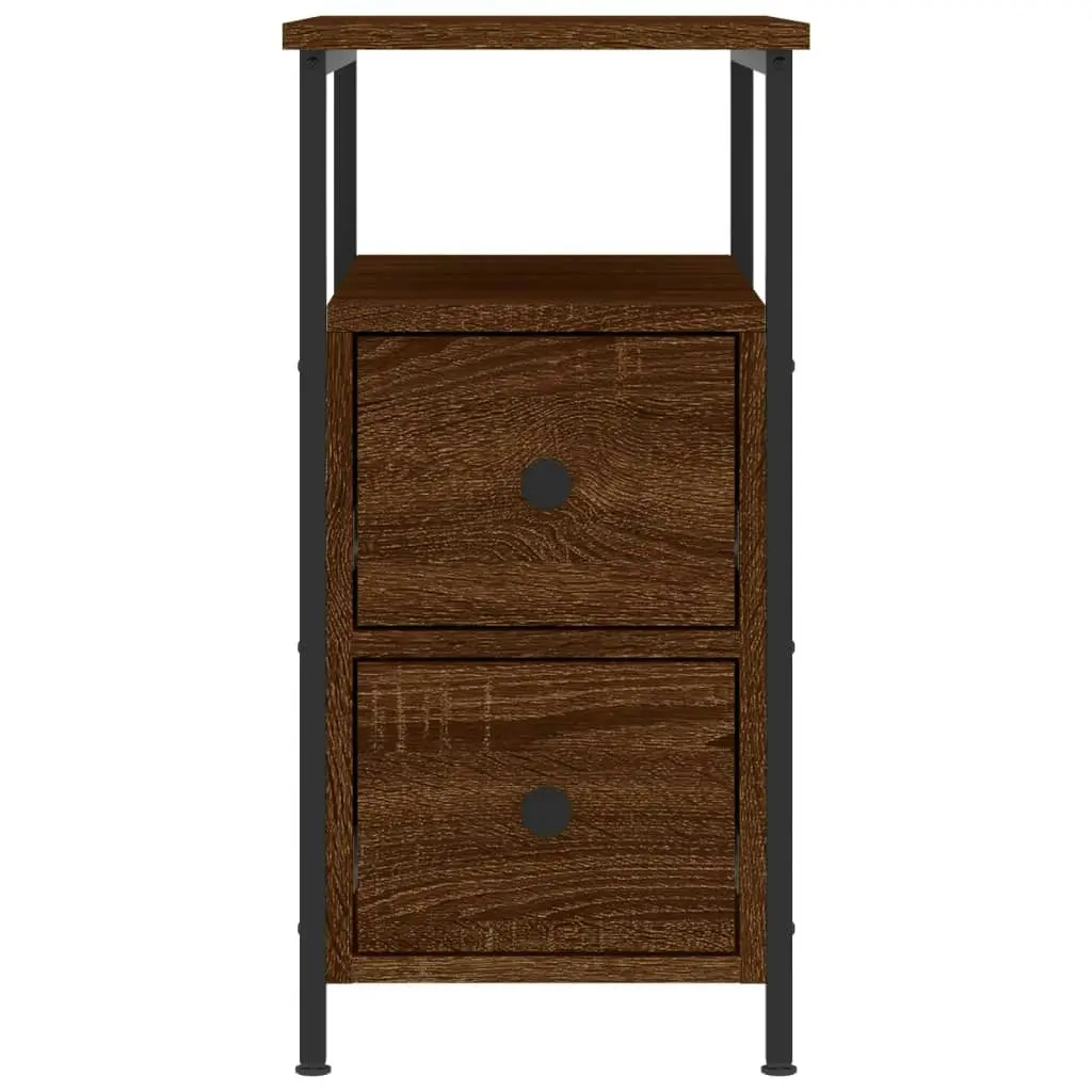 Bedside Cabinet Brown Oak 30x60x60 cm Engineered Wood 826071