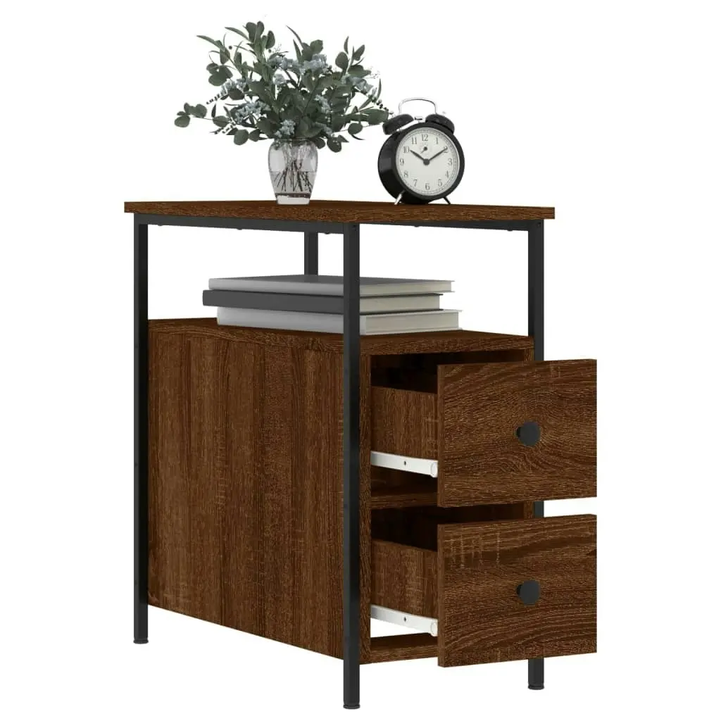 Bedside Cabinet Brown Oak 30x60x60 cm Engineered Wood 826071