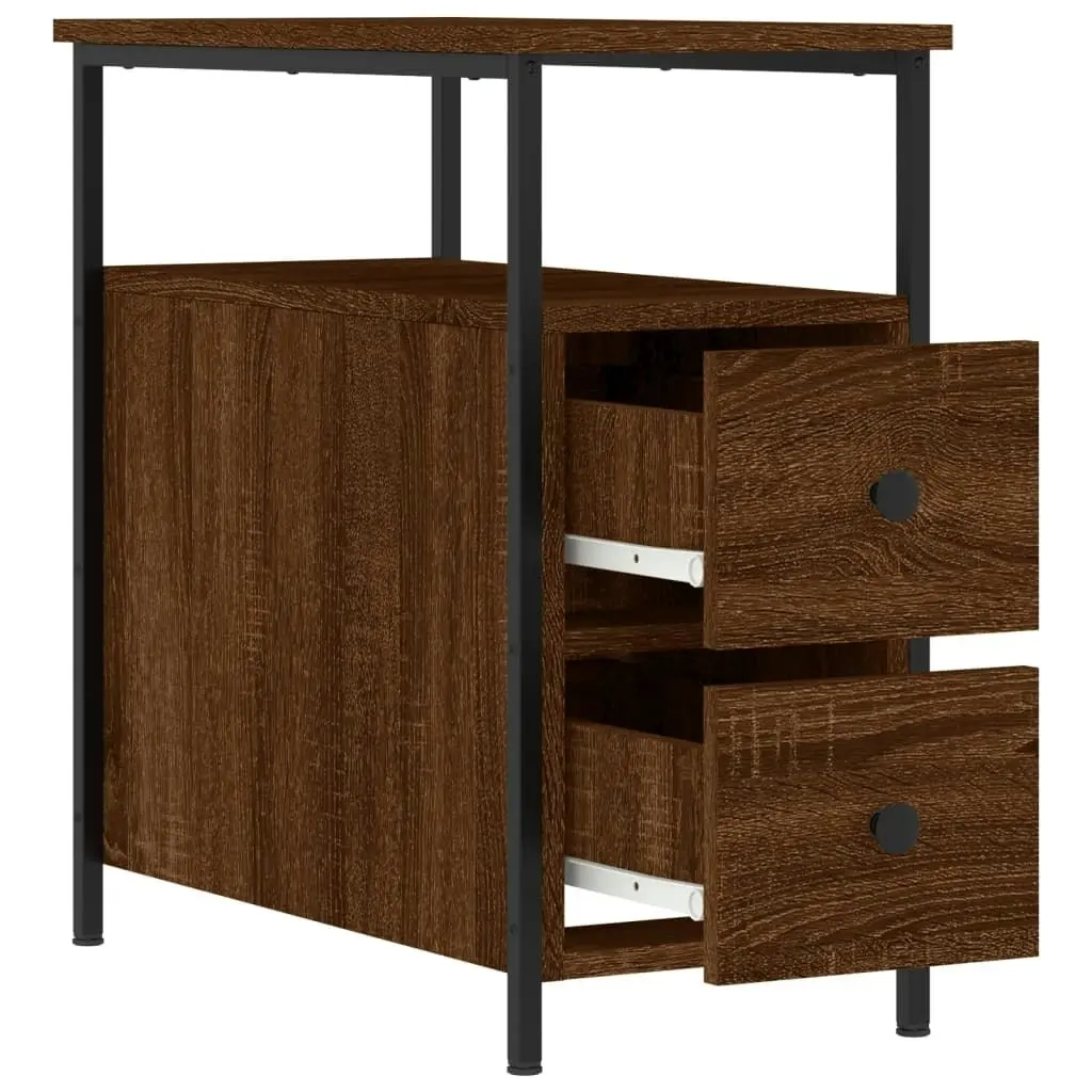 Bedside Cabinet Brown Oak 30x60x60 cm Engineered Wood 826071