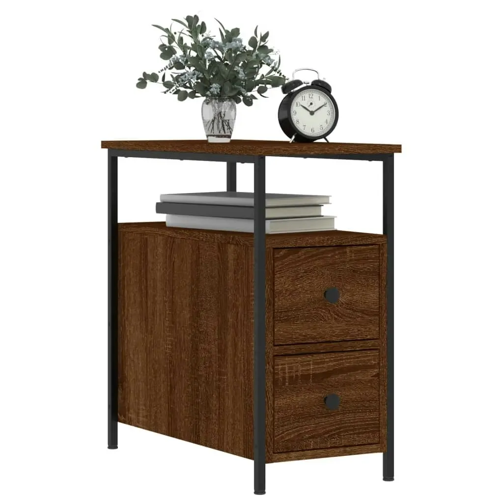 Bedside Cabinet Brown Oak 30x60x60 cm Engineered Wood 826071