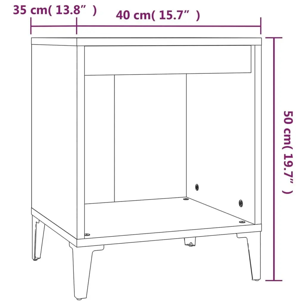 Bedside Cabinet Brown Oak 40x35x50 cm 821888