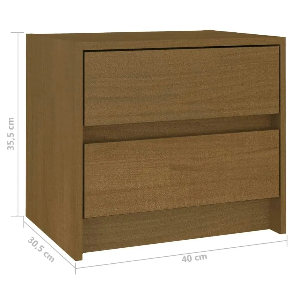 Bedside Cabinet Honey Brown 40x30.5x35.5 cm Solid Pine Wood 808079