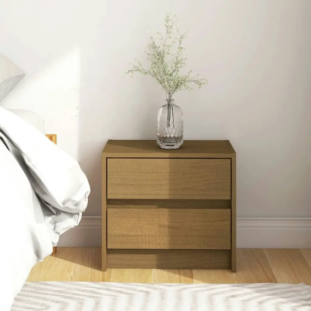 Bedside Cabinet Honey Brown 40x30.5x35.5 cm Solid Pine Wood 808079