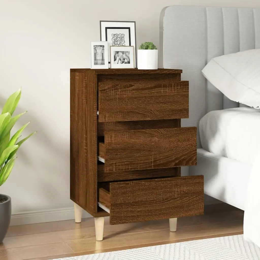 Bedside Cabinet Brown Oak 40x35x70 cm Engineered Wood 819667