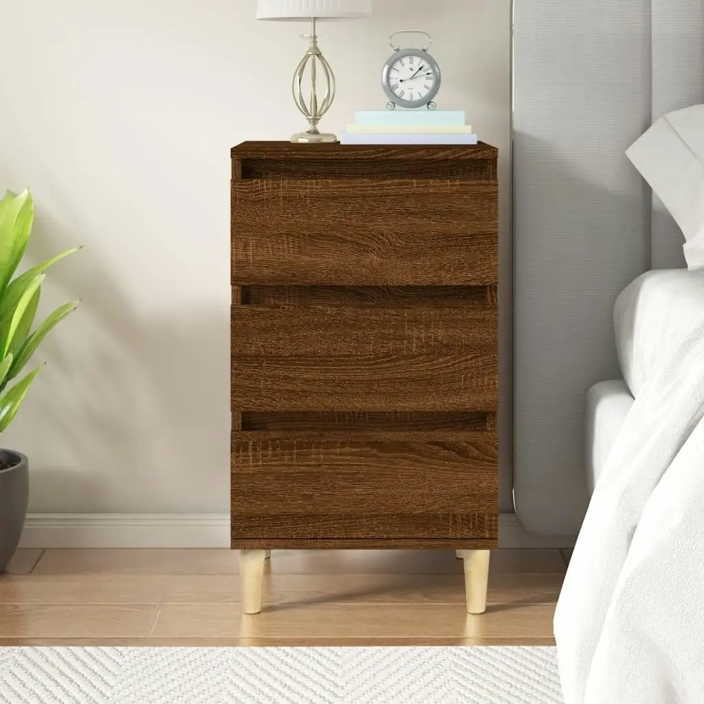 Bedside Cabinet Brown Oak 40x35x70 cm Engineered Wood 819667