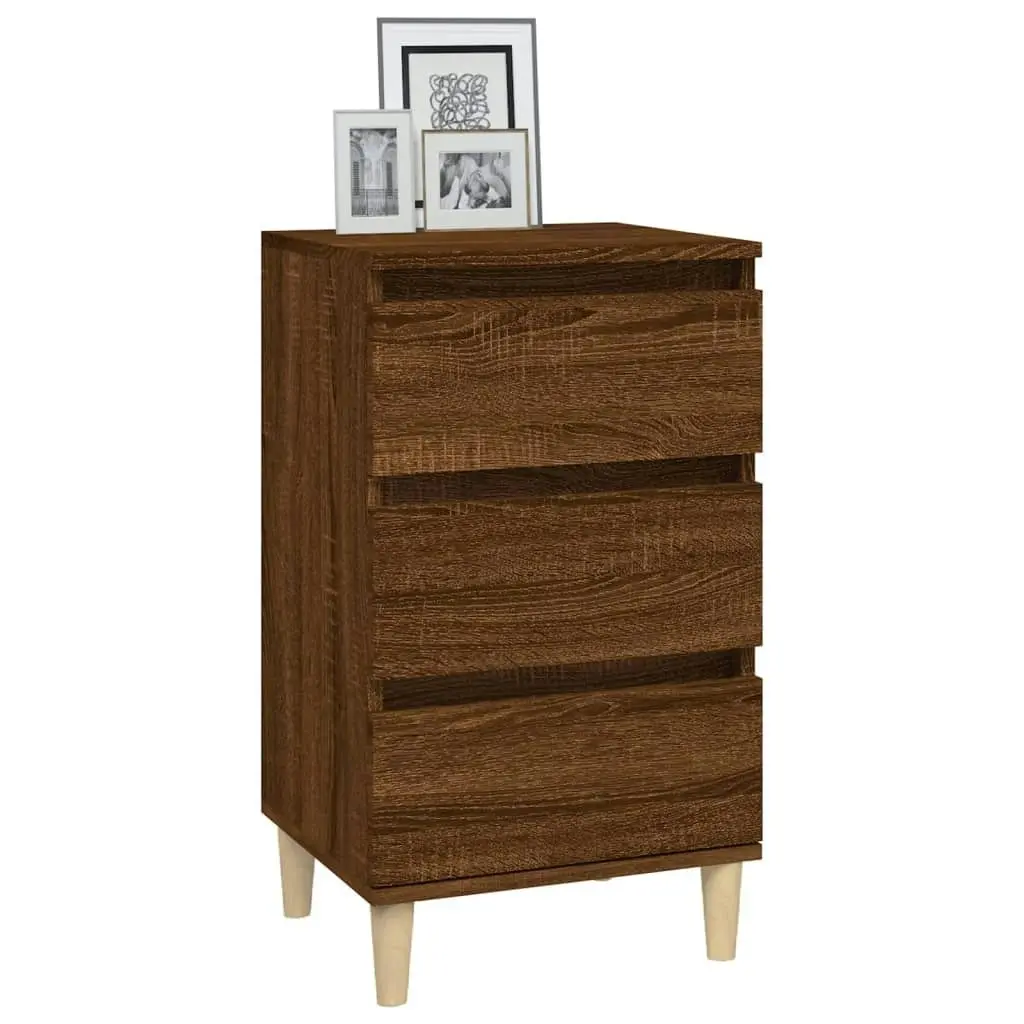 Bedside Cabinet Brown Oak 40x35x70 cm Engineered Wood 819667