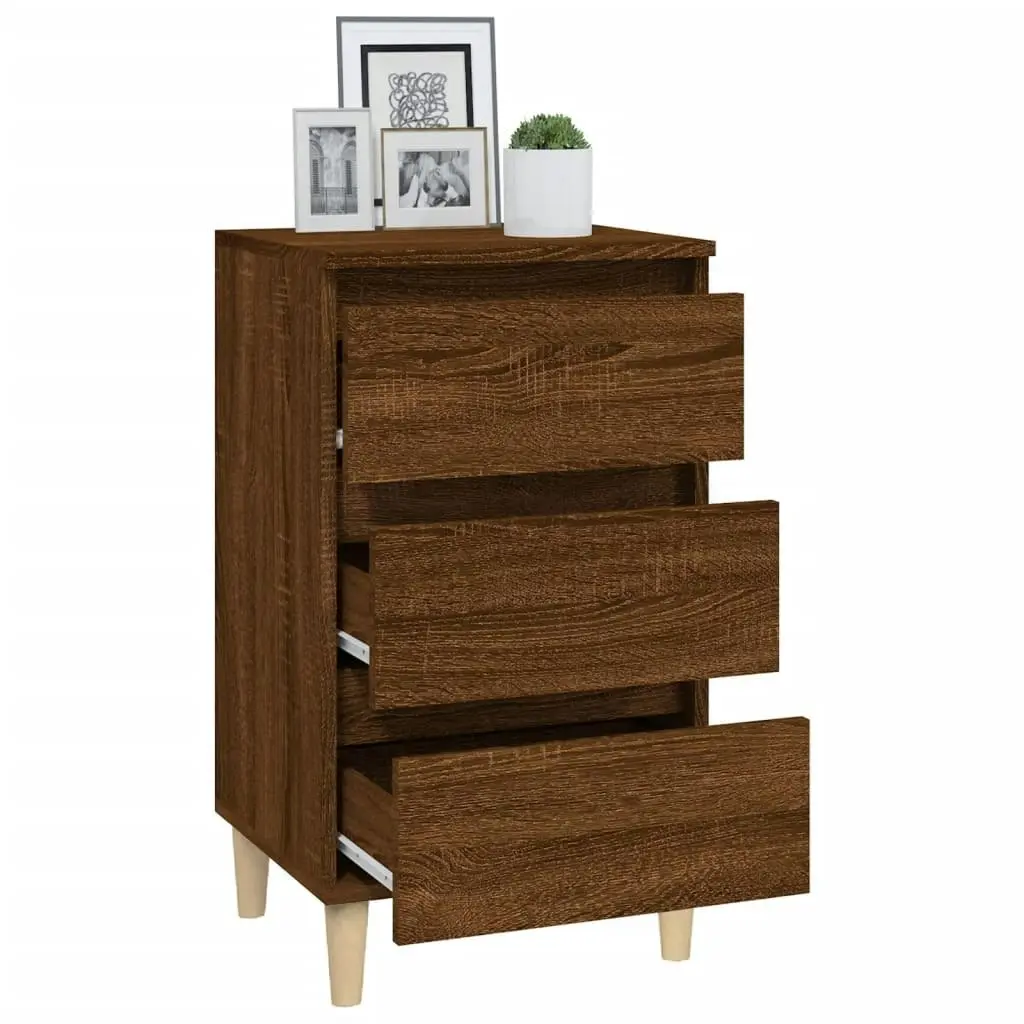 Bedside Cabinet Brown Oak 40x35x70 cm Engineered Wood 819667