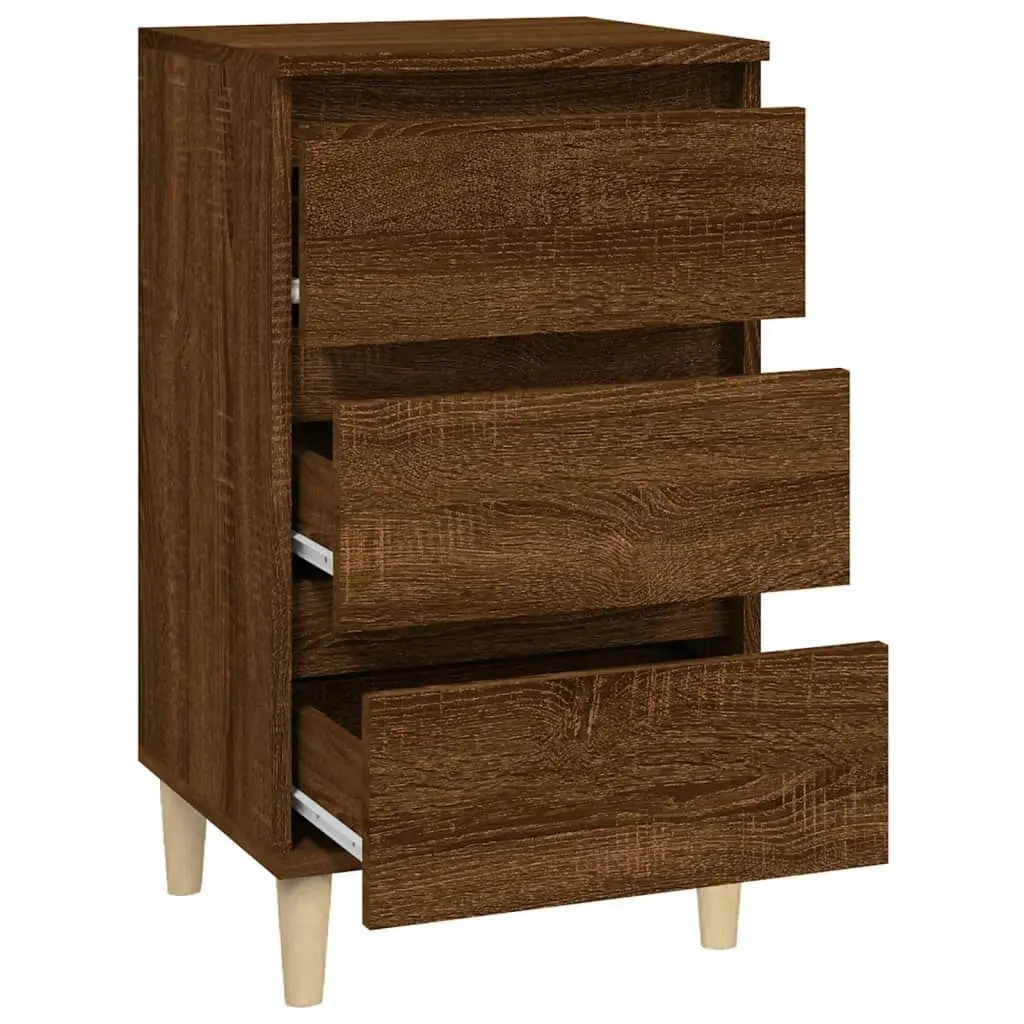 Bedside Cabinet Brown Oak 40x35x70 cm Engineered Wood 819667