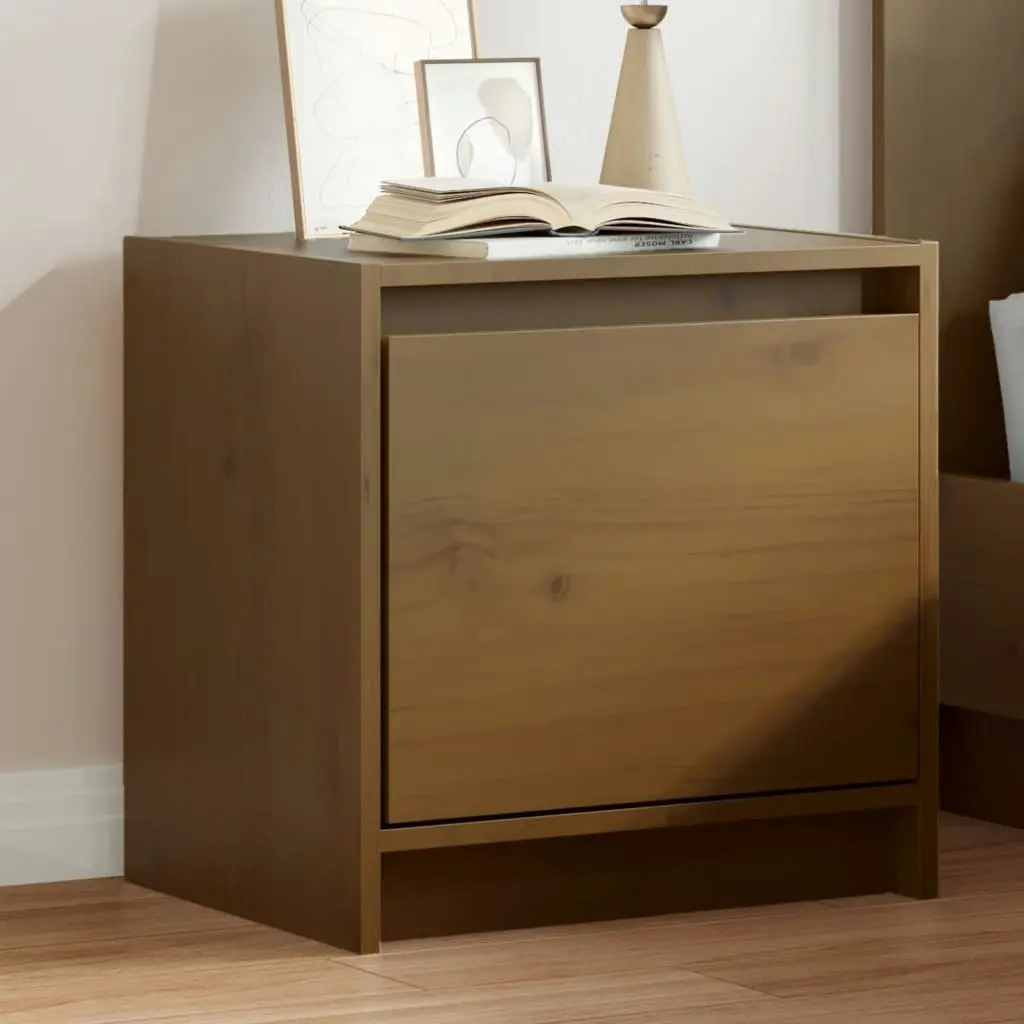 Bedside Cabinet Honey Brown 40x30.5x40 cm Solid Pinewood 808119