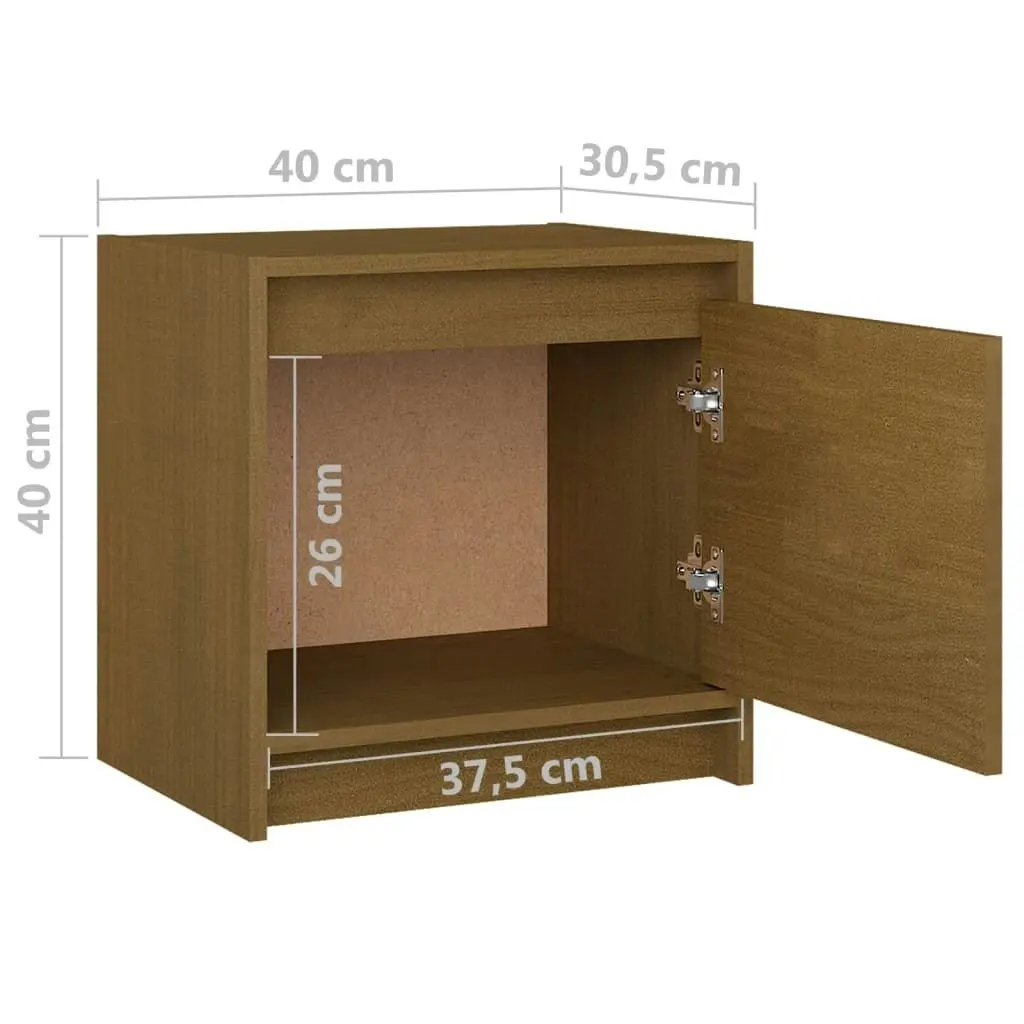 Bedside Cabinet Honey Brown 40x30.5x40 cm Solid Pinewood 808119