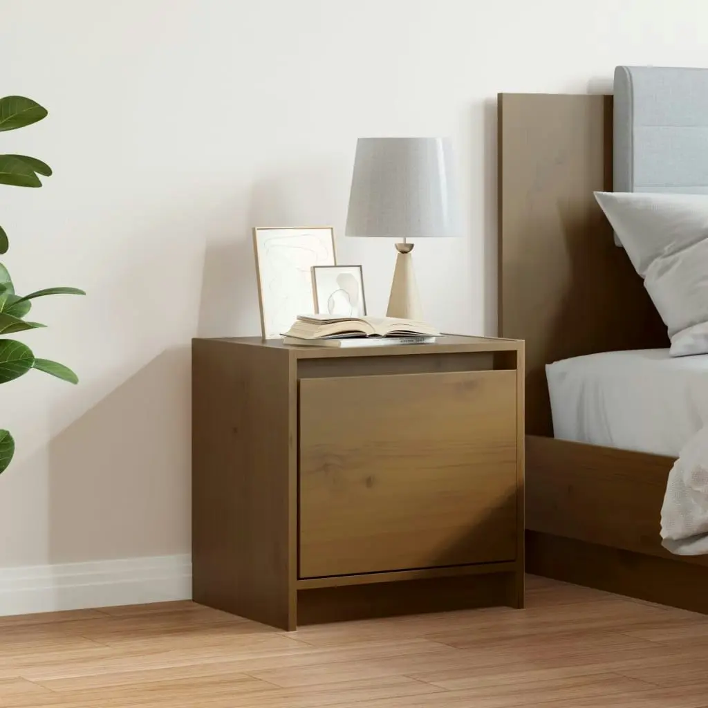 Bedside Cabinet Honey Brown 40x30.5x40 cm Solid Pinewood 808119