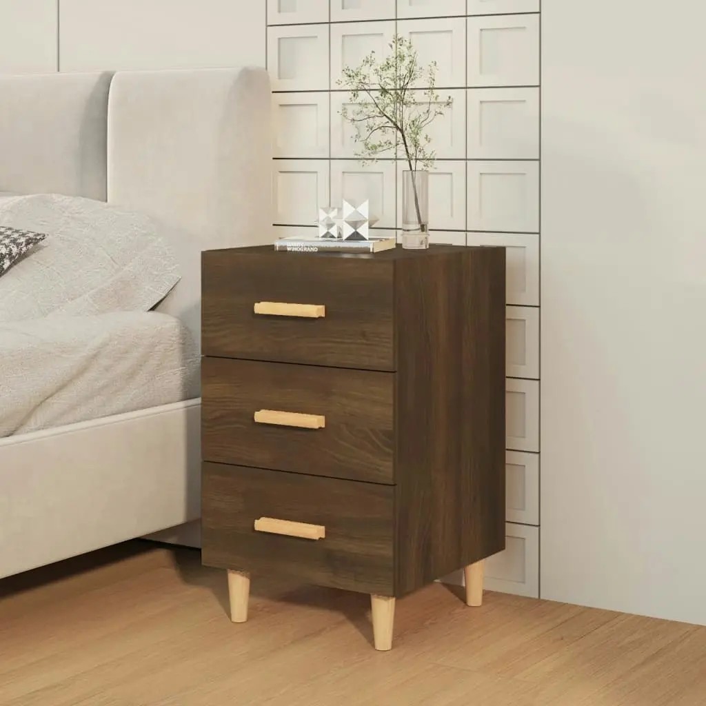 Bedside Cabinet Brown Oak 40x40x66 cm Engineered Wood 817323