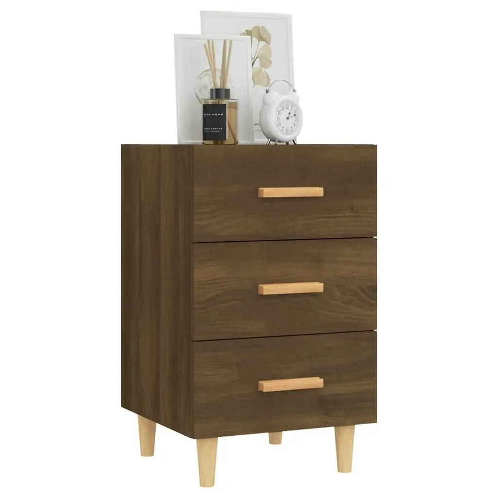 Bedside Cabinet Brown Oak 40x40x66 cm Engineered Wood 817323