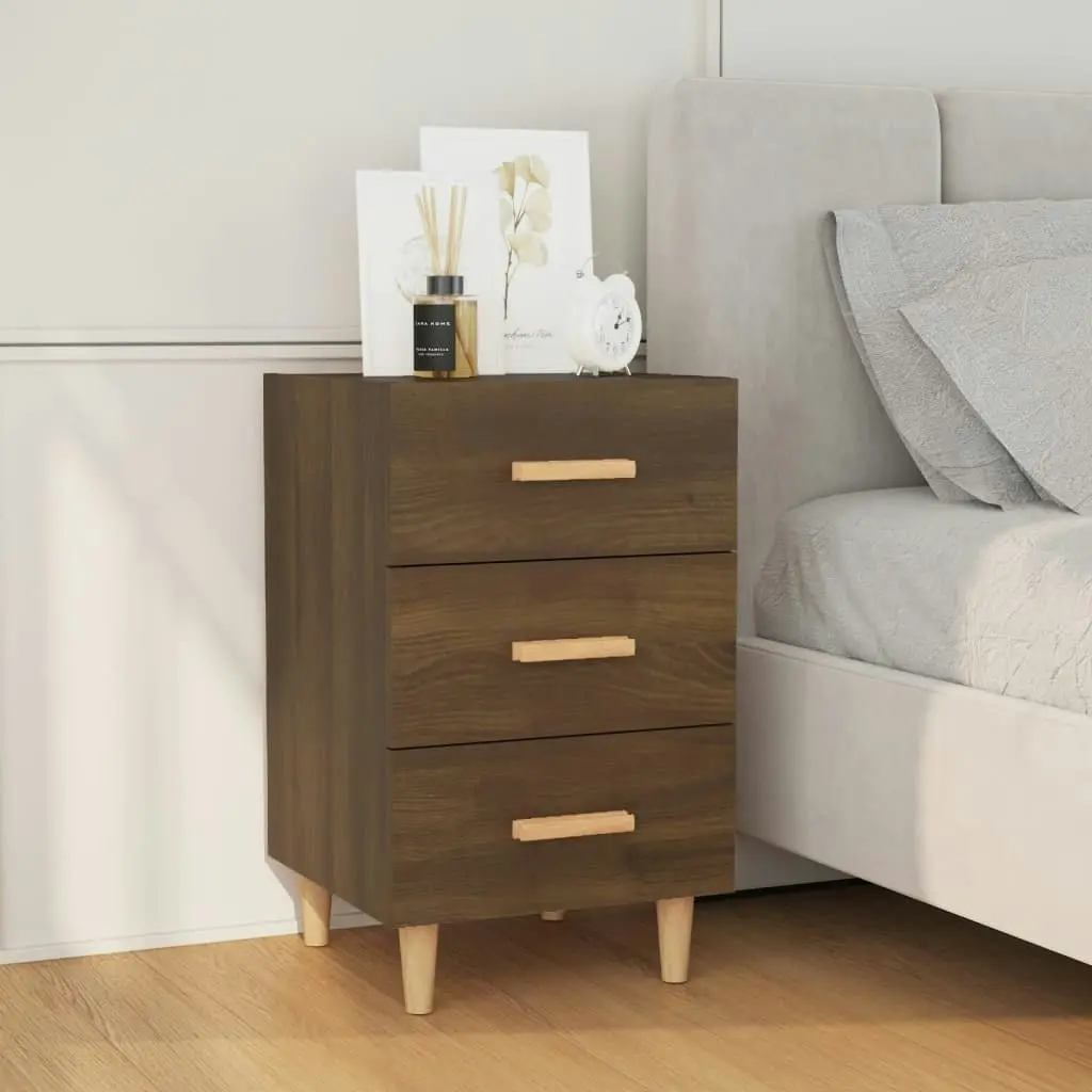 Bedside Cabinet Brown Oak 40x40x66 cm Engineered Wood 817323