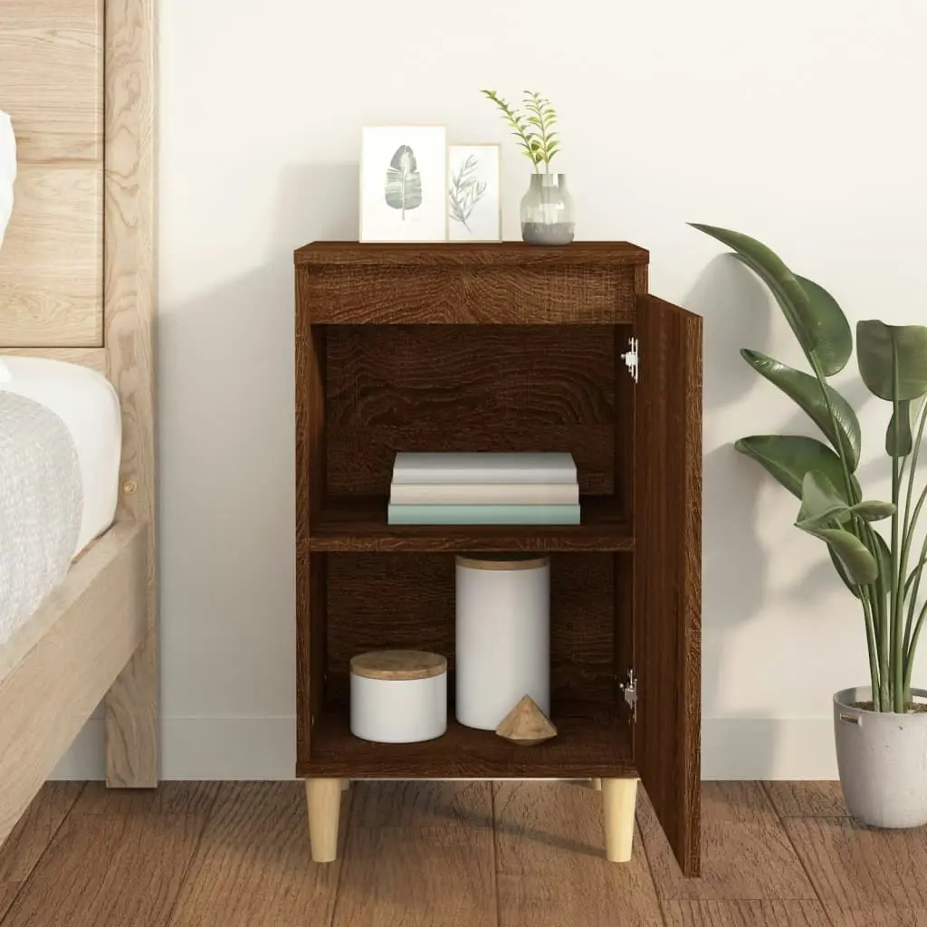 Bedside Cabinet Brown Oak 40x35x70 cm Engineered Wood 819642