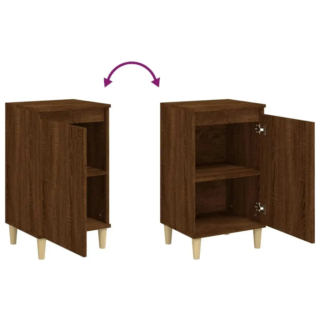 Bedside Cabinet Brown Oak 40x35x70 cm Engineered Wood 819642