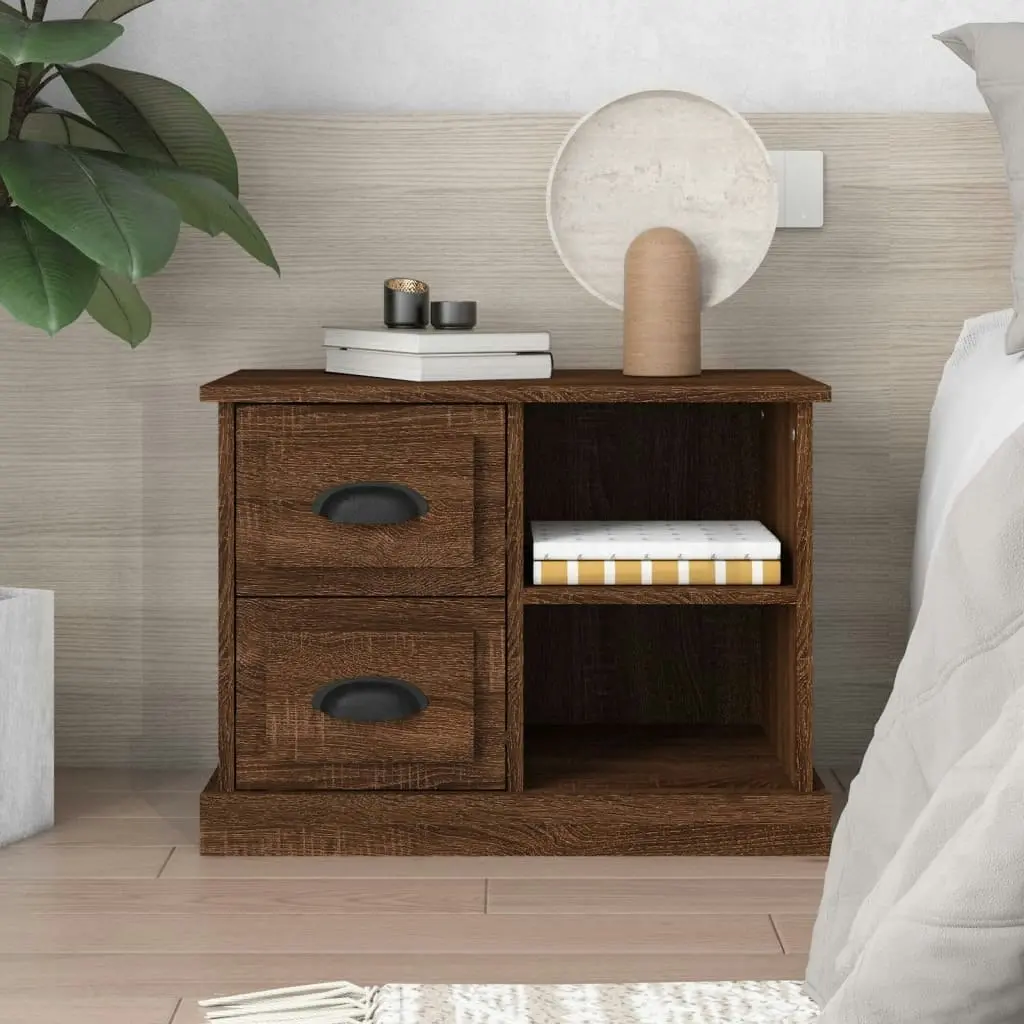 Bedside Cabinet Brown Oak 60x35.5x45 cm 816375