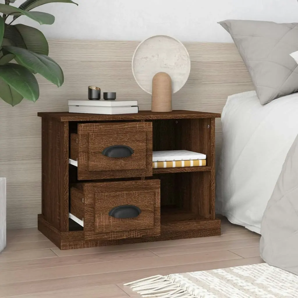 Bedside Cabinet Brown Oak 60x35.5x45 cm 816375