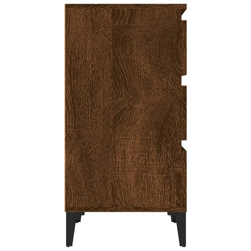 Bedside Cabinet Brown Oak 40x35x70 cm Engineered Wood 819675