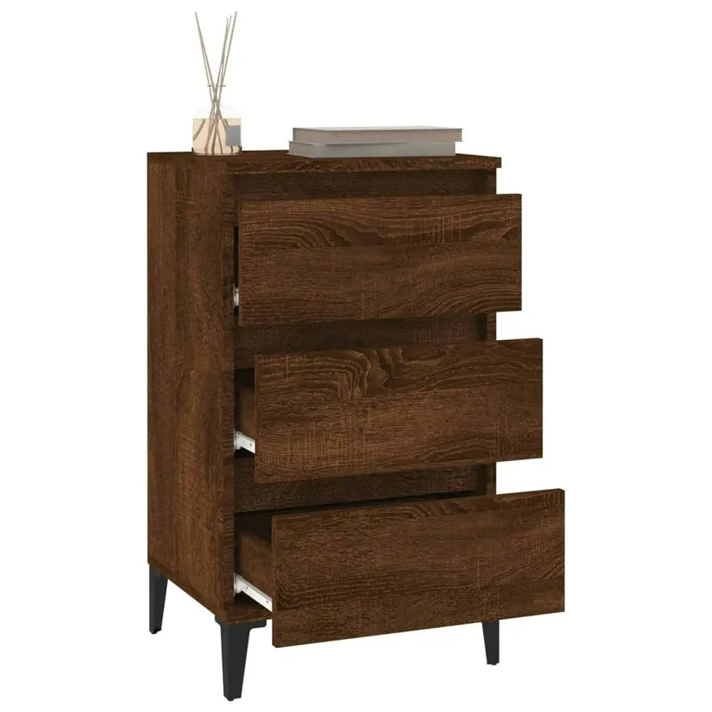 Bedside Cabinet Brown Oak 40x35x70 cm Engineered Wood 819675