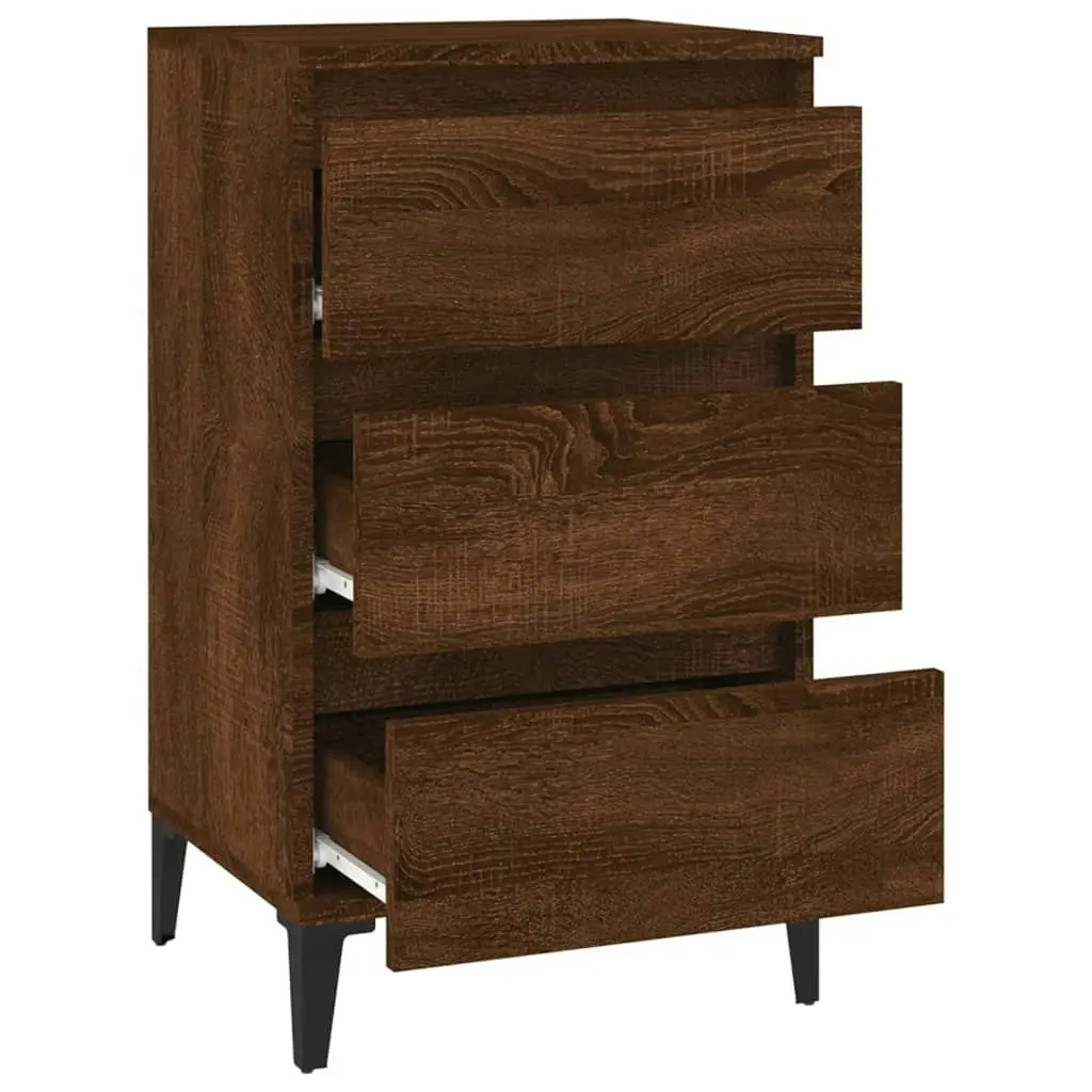 Bedside Cabinet Brown Oak 40x35x70 cm Engineered Wood 819675