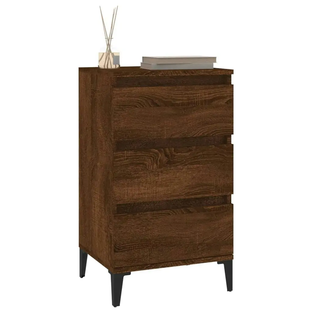 Bedside Cabinet Brown Oak 40x35x70 cm Engineered Wood 819675