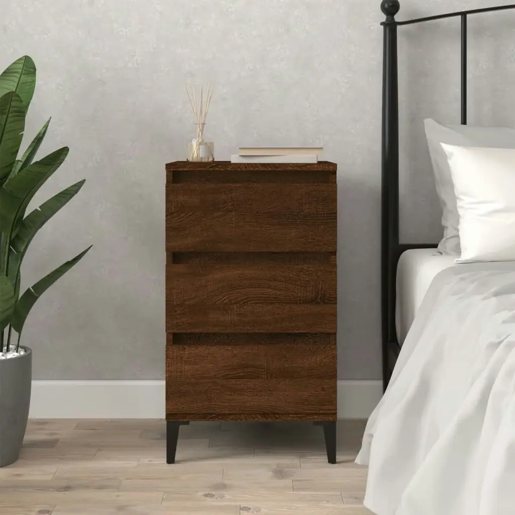 Bedside Cabinet Brown Oak 40x35x70 cm Engineered Wood 819675