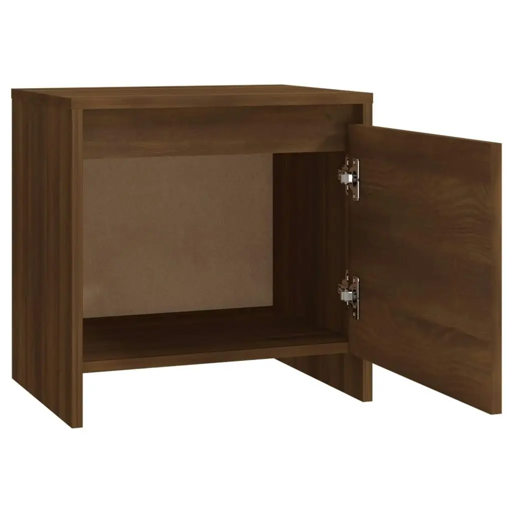 Bedside Cabinet Brown Oak 45x34x44.5cm Engineered Wood 813048